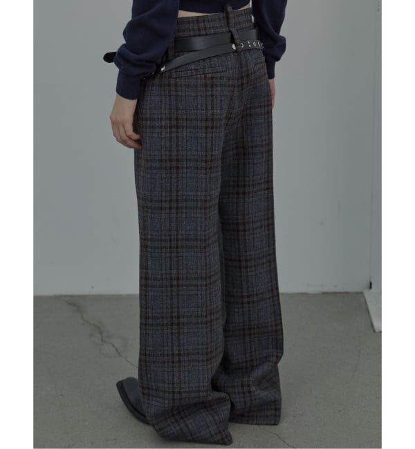 PULP「【Geek Office / ギークオフィス】LCDC TM / BELTED TAILORED TROUSERS_CHECKED」|スラックス|
