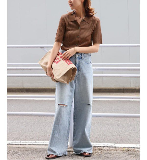 JOURNAL STANDARD relume「ラメ混リブポロプルオーバー」|ニット・セーター|