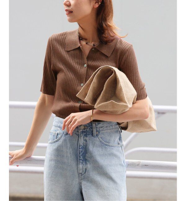 JOURNAL STANDARD relume「ラメ混リブポロプルオーバー」|ニット・セーター|ブラウン