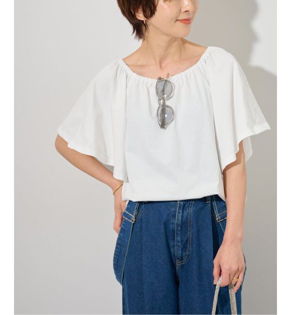 JOURNAL STANDARD relume「ギャザーネックショートスリーブ」|Tシャツ・カットソー|ホワイト