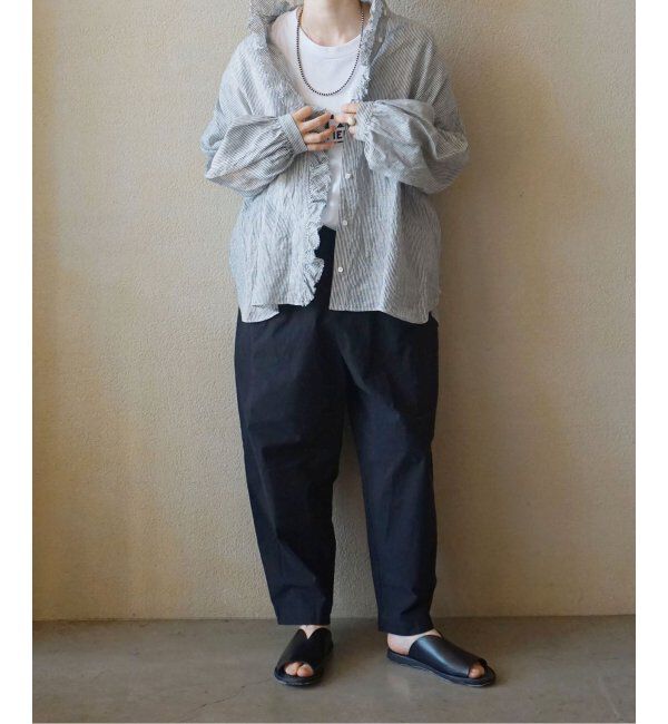 journal standard luxe「リネンストライプ フリルブラウス」|シャツ・ブラウス|