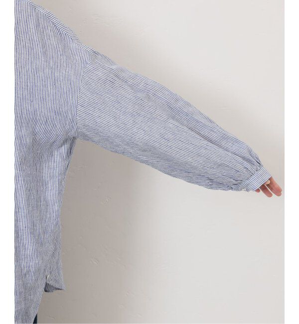 journal standard luxe「リネンストライプ フリルブラウス」|シャツ・ブラウス|