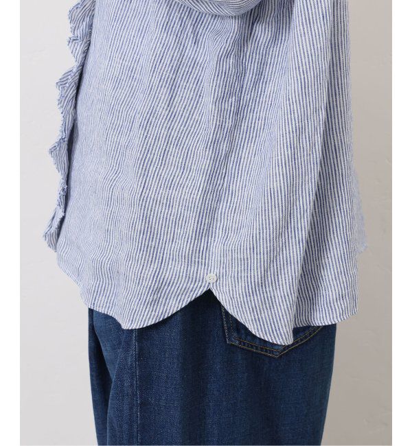journal standard luxe「リネンストライプ フリルブラウス」|シャツ・ブラウス|