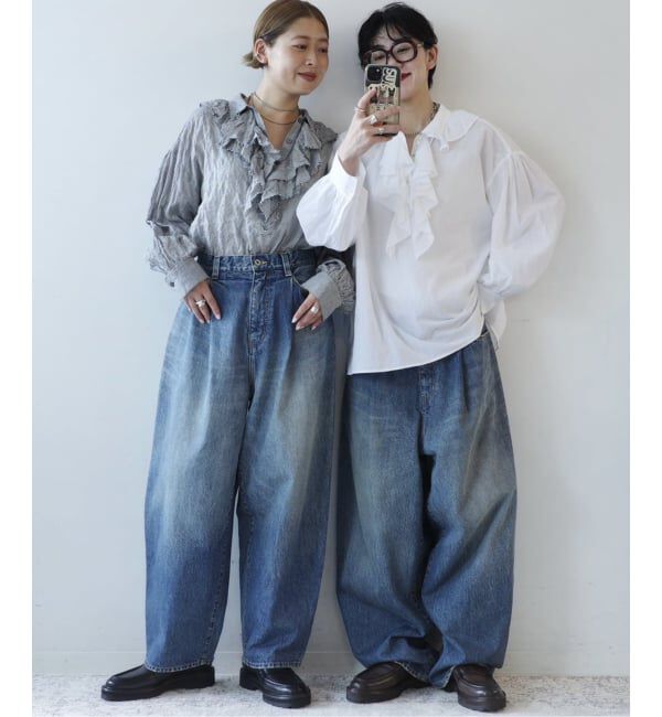 journal standard luxe「13OZデニム タックラウンドパンツ」|デニム|