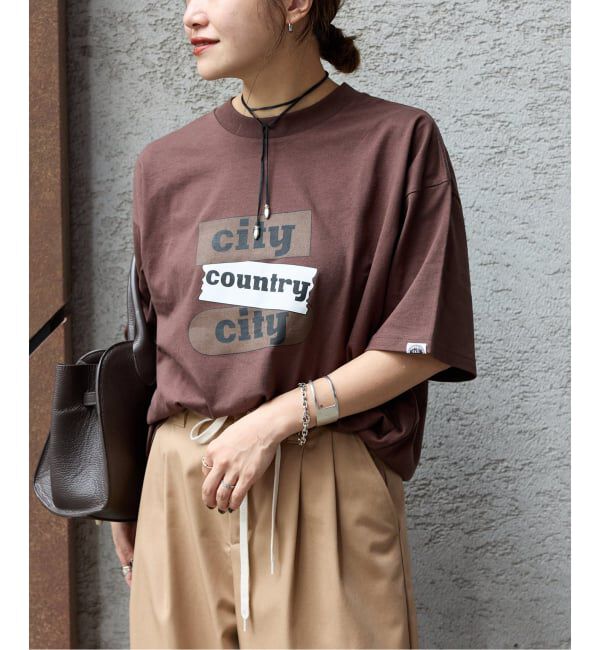 JOURNAL STANDARD「《追加2》別注【City Country City】 COTTON S/S T-SHIRT」|Tシャツ・カットソー|ブラウン