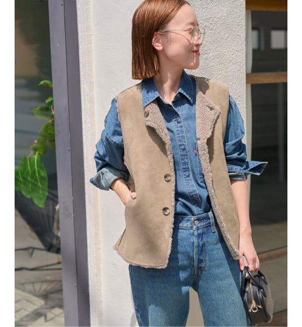 JOURNAL STANDARD relume「リバーシブルフェイクムートンベスト」|ダウンベスト・ベスト|