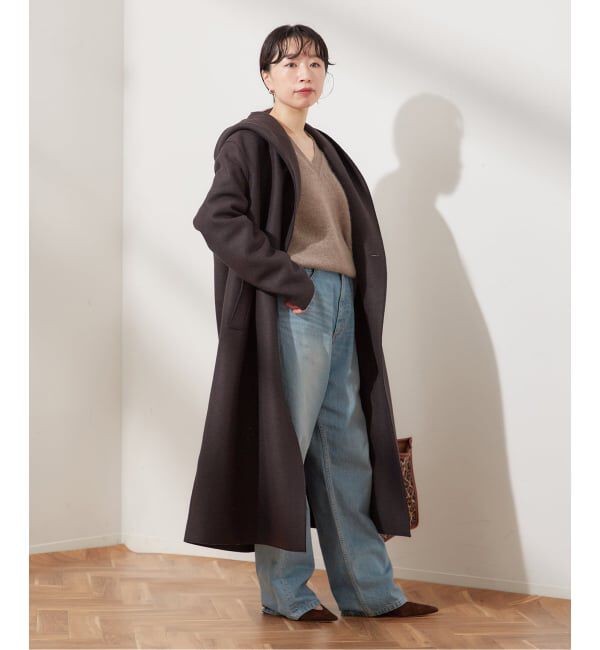 journal standard L'essage「別注【HARRIS WHARF LONDON】Women hooded coat pressed woo：コート」|その他|
