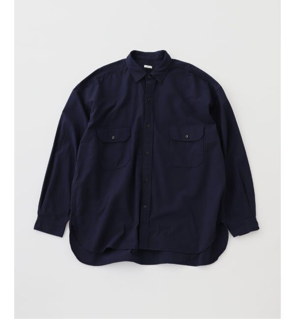 JOURNAL STANDARD「SANMONT コットンシルクネップ ワークシャツ」|シャツ・ブラウス|ネイビー