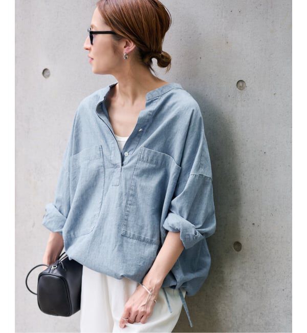 FRAMeWORK「≪追加≫ダンガリードロストシャツ」|シャツ・ブラウス|サックスブルー