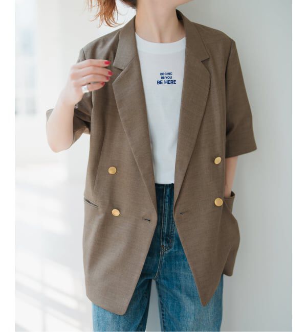 Spick and Span「《一部店舗+WEB限定 / 追加2》ドライクロスハーフスリーブジャケット」|テーラードジャケット|