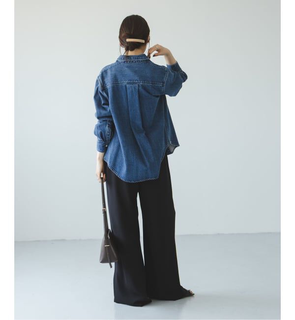 NOBLE「《追加》【洗える】ライトジョーゼットドレープパンツ」|スラックス|