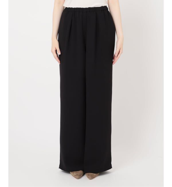 NOBLE「《追加》【洗える】ライトジョーゼットドレープパンツ」|スラックス|