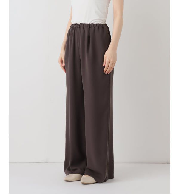 NOBLE「《追加》【洗える】ライトジョーゼットドレープパンツ」|スラックス|