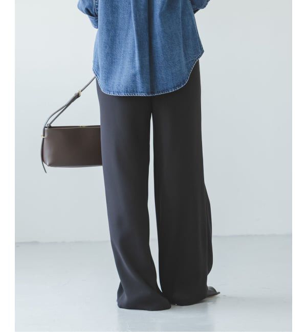 NOBLE「《追加》【洗える】ライトジョーゼットドレープパンツ」|スラックス|