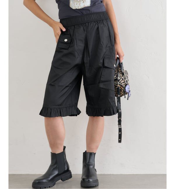 U by SPICK&SPAN「GANNI/ガニー Duchesse Nylon Midi Ruffle Shorts」|その他|ブラック