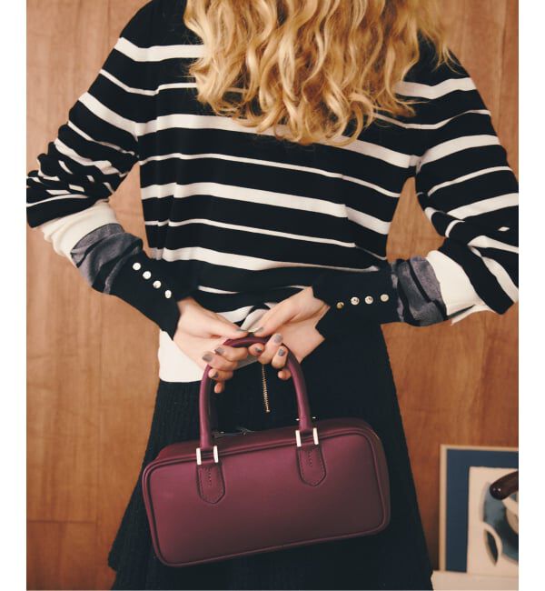  「LORISTELLA/ロリステッラ スクエアボストンバッグ」|ボストンバッグ|ボルドー