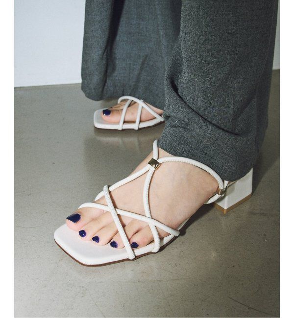  「GRISE3.5cmクロスメタルストリングサンダル」|サンダル|