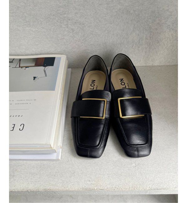  「《追加》レザースクエアメタルバックルローファー」|ローファー|