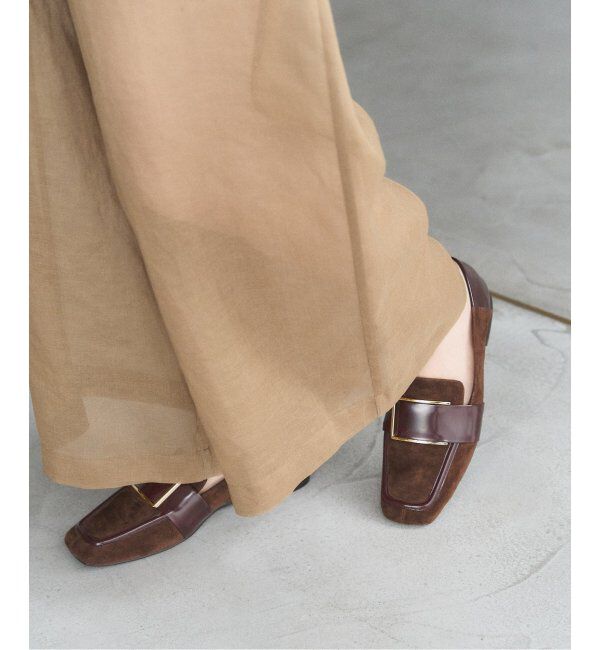  「《追加》レザースクエアメタルバックルローファー」|ローファー|