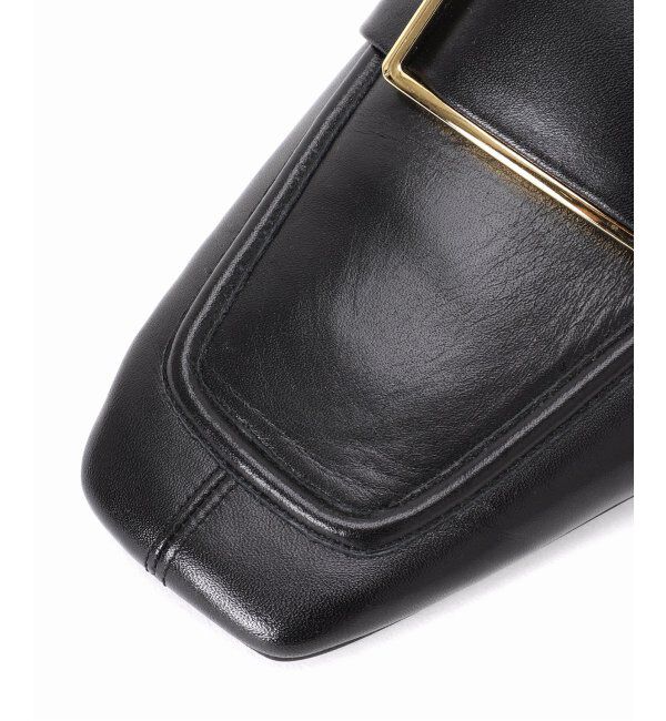  「《追加》レザースクエアメタルバックルローファー」|ローファー|