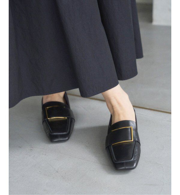  「《追加》レザースクエアメタルバックルローファー」|ローファー|