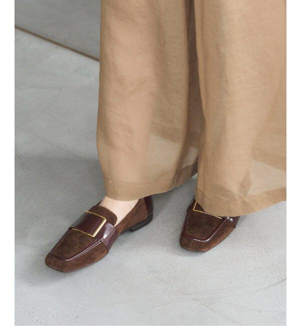  「《追加》レザースクエアメタルバックルローファー」|ローファー|