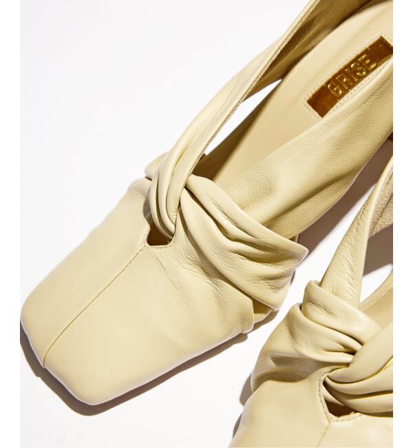 GRISE「《予約》GRISE6cmレザースクエアツイストパンプス」|パンプス|