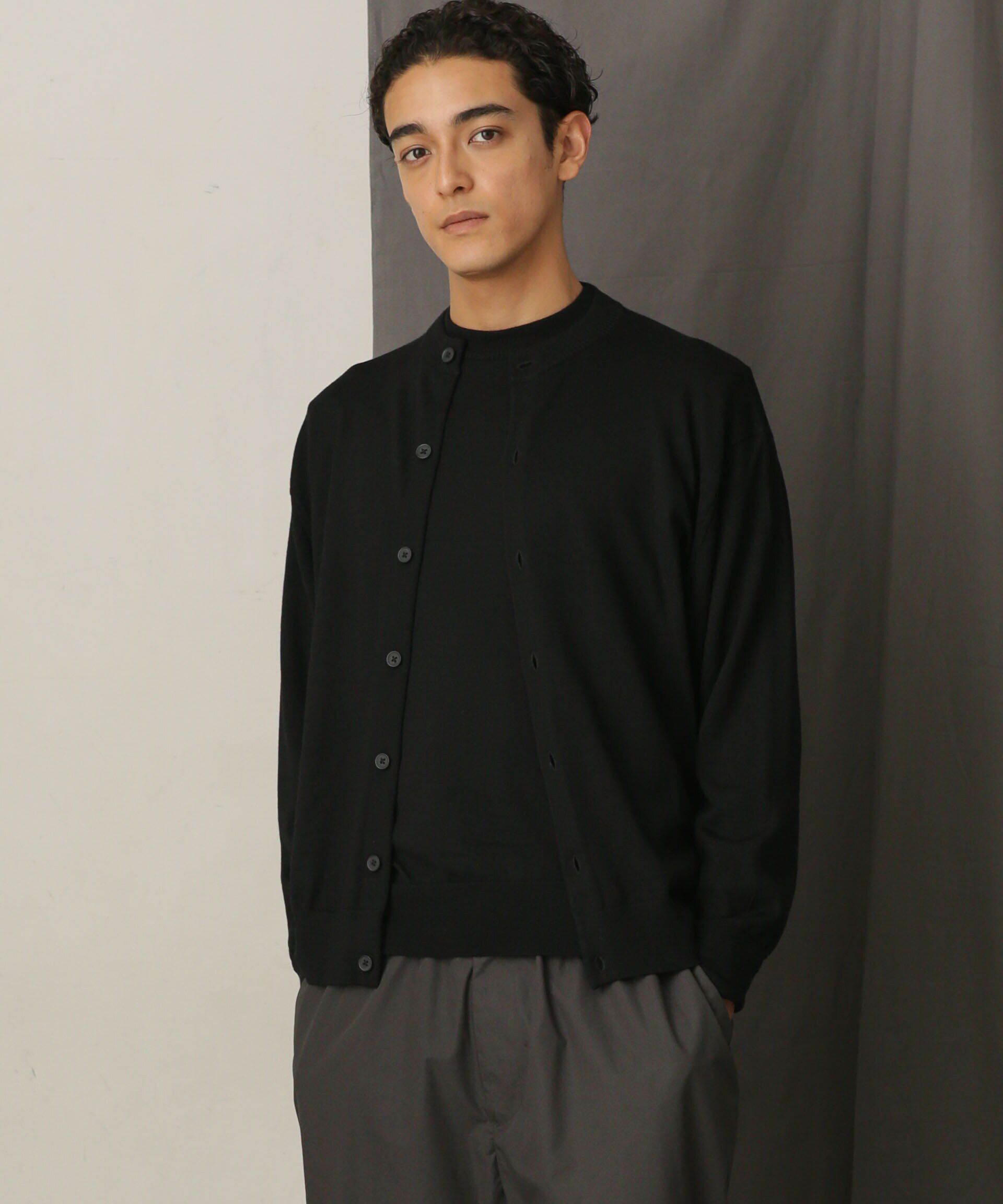 nano･universe「「毛玉レスニット」 ファインゲージクルーネックカーディガン」|ニット・セーター|