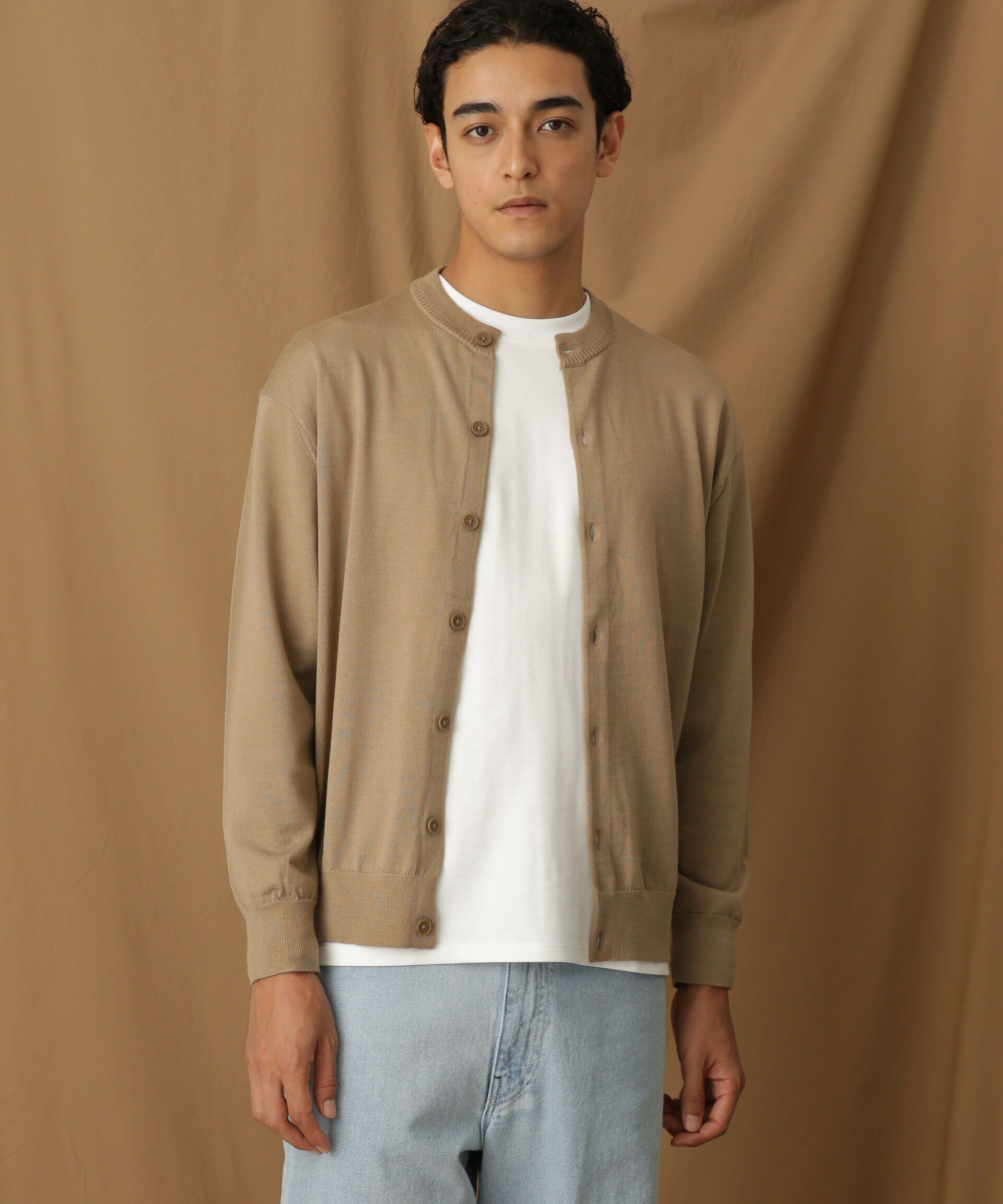 nano･universe「「毛玉レスニット」 ファインゲージクルーネックカーディガン」|ニット・セーター|