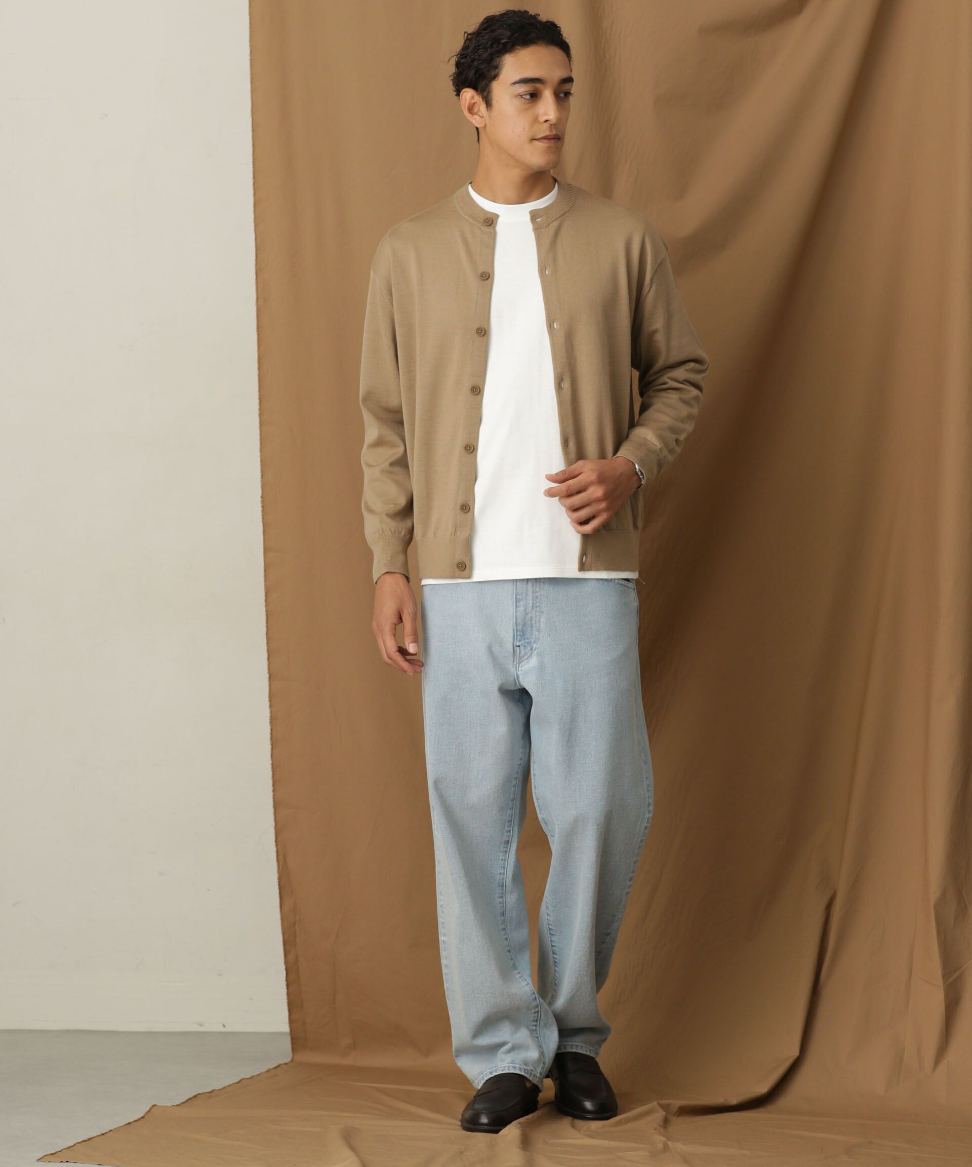 nano･universe「「毛玉レスニット」 ファインゲージクルーネックカーディガン」|ニット・セーター|