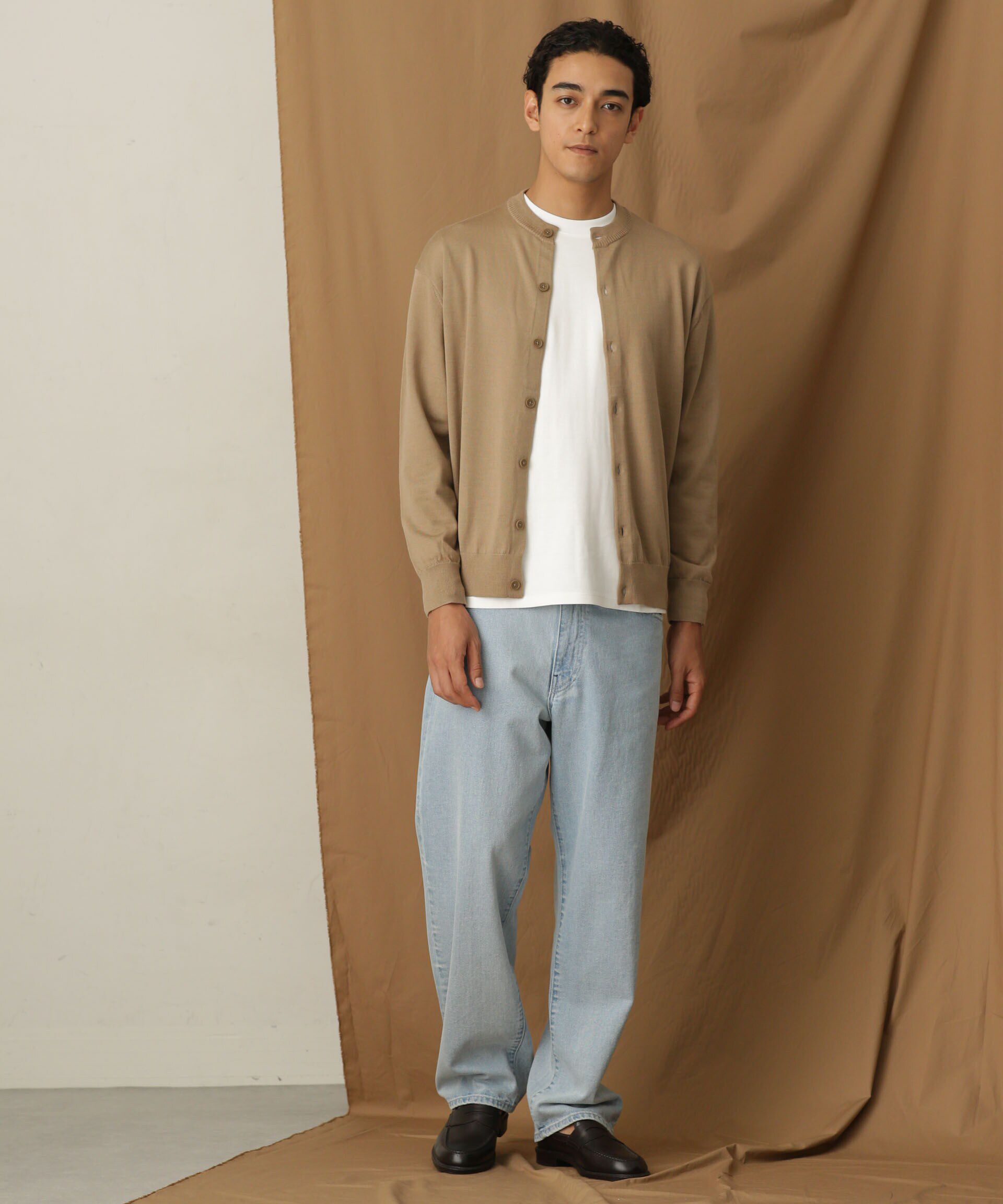 nano･universe「「毛玉レスニット」 ファインゲージクルーネックカーディガン」|ニット・セーター|