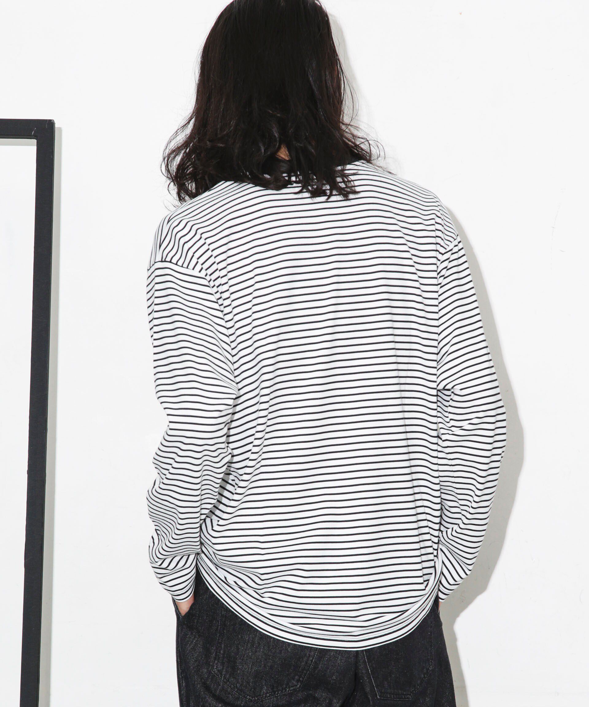 nano･universe「Anti Soaked 汗染み防止ボーダークルーネックT長袖」|Tシャツ・カットソー|