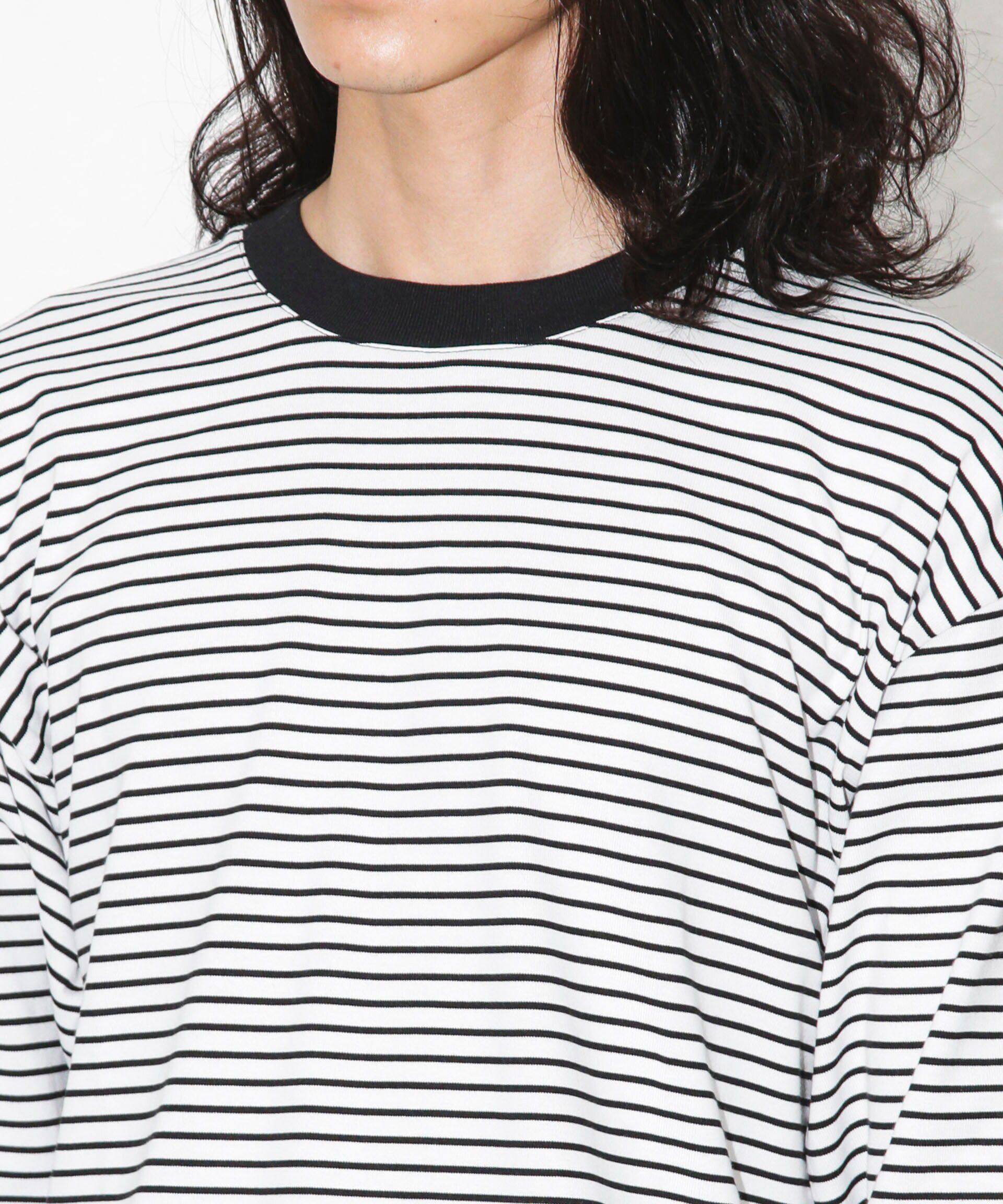 nano･universe「Anti Soaked 汗染み防止ボーダークルーネックT長袖」|Tシャツ・カットソー|