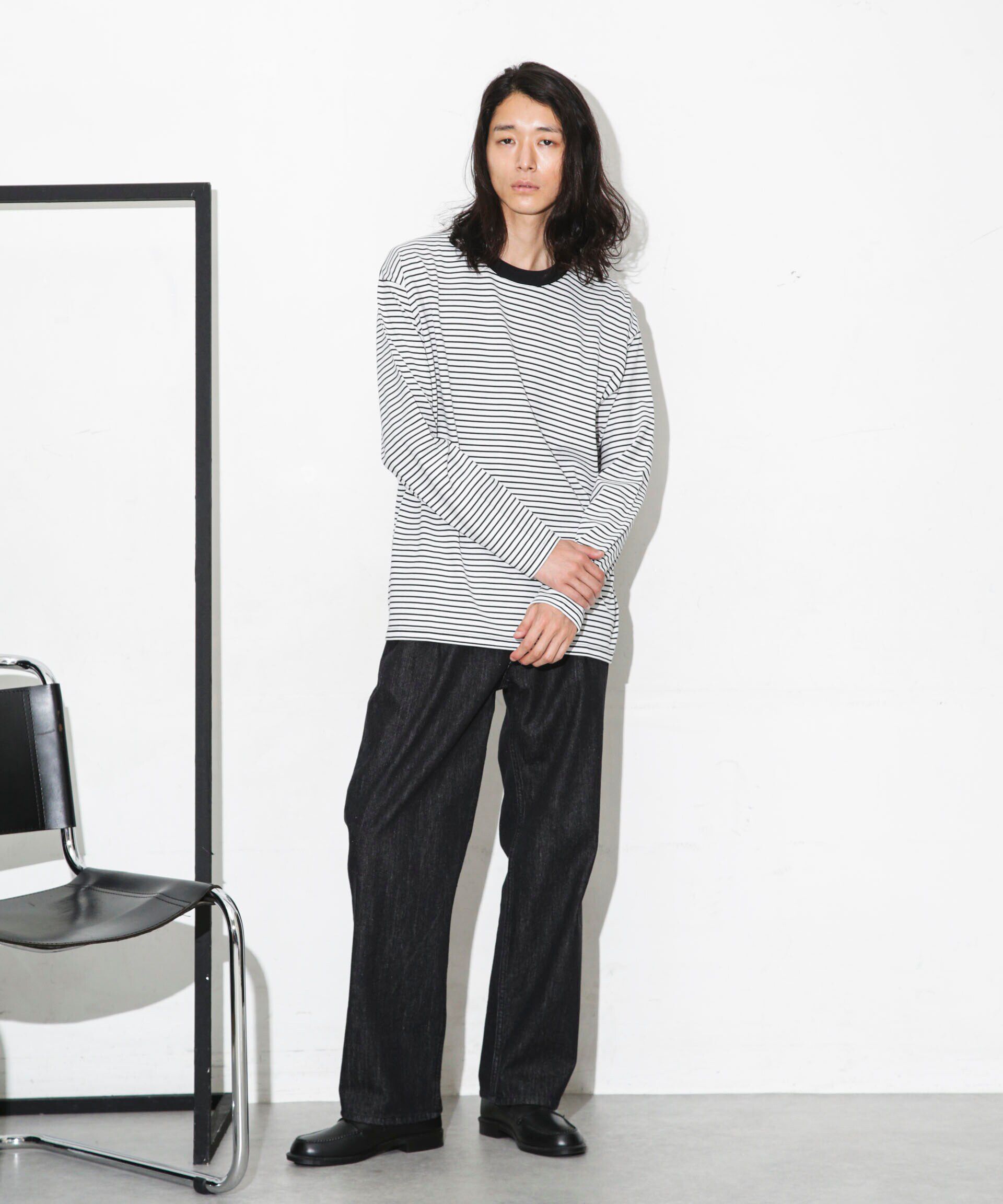 nano･universe「Anti Soaked 汗染み防止ボーダークルーネックT長袖」|Tシャツ・カットソー|