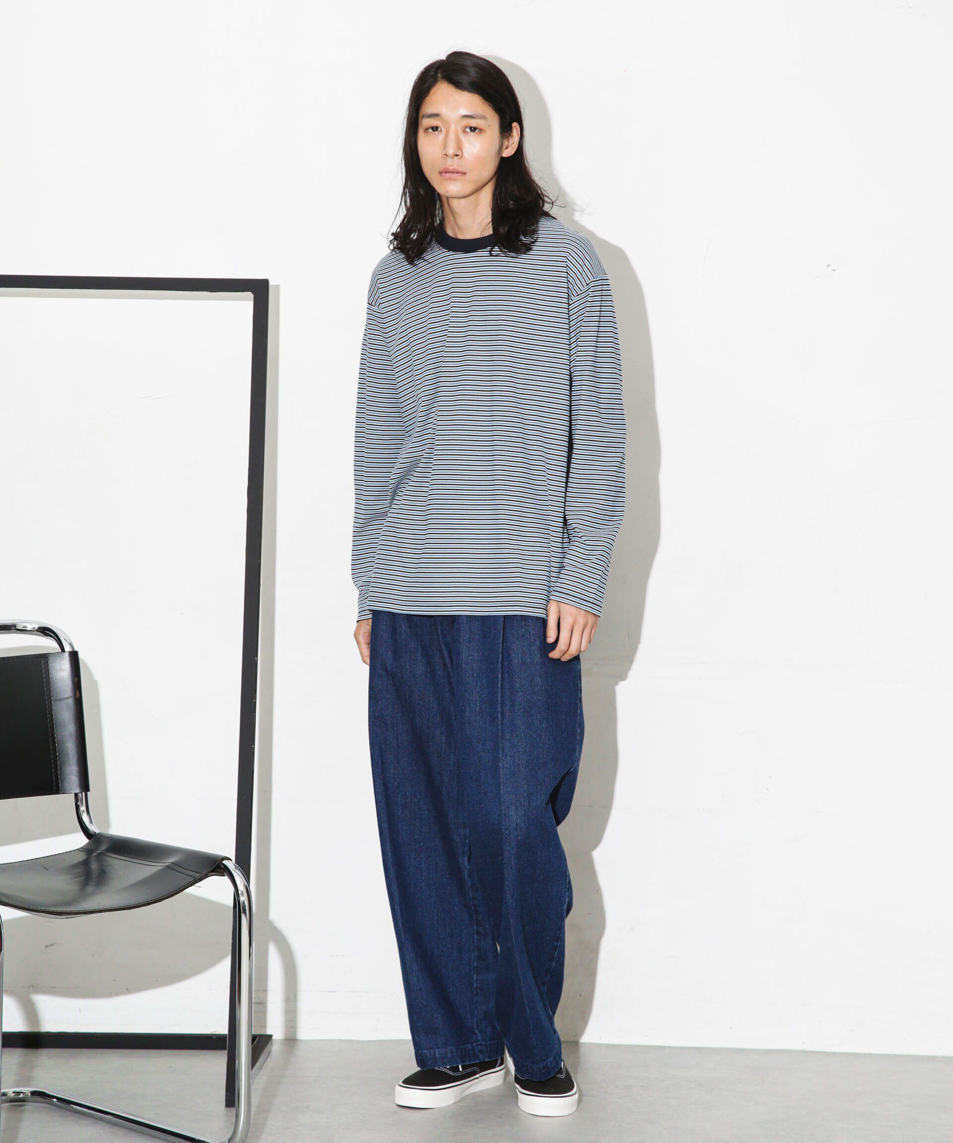 nano･universe「Anti Soaked 汗染み防止ボーダークルーネックT長袖」|Tシャツ・カットソー|