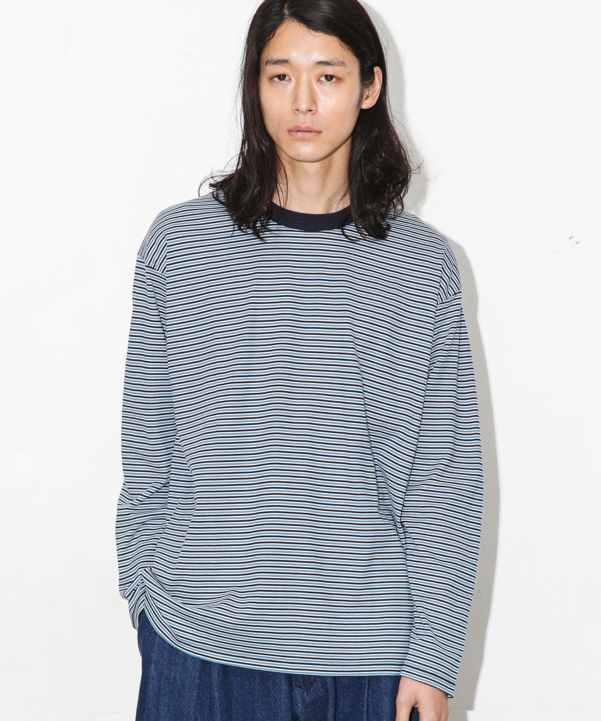 nano･universe「Anti Soaked 汗染み防止ボーダークルーネックT長袖」|Tシャツ・カットソー|