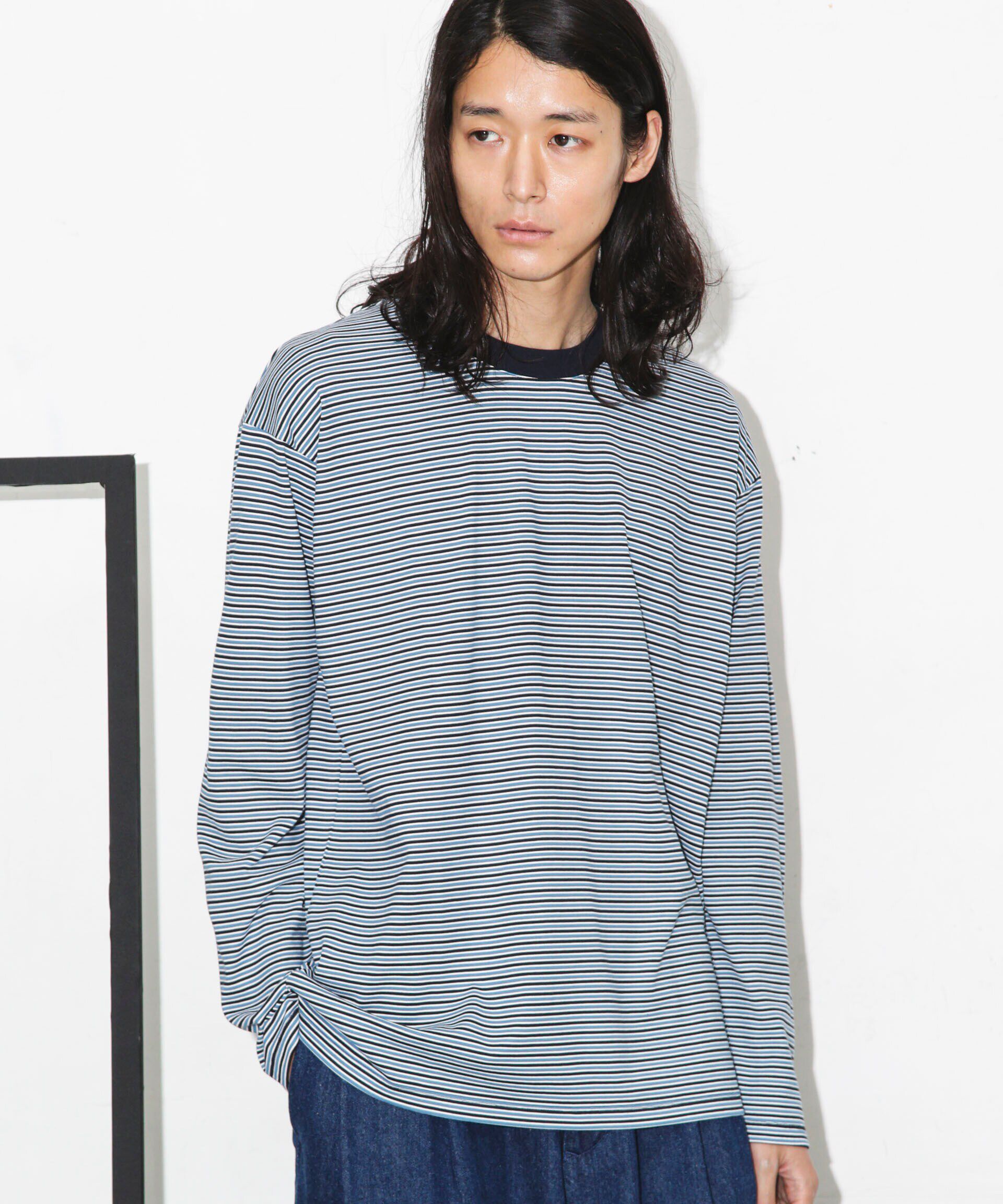 nano･universe「Anti Soaked 汗染み防止ボーダークルーネックT長袖」|Tシャツ・カットソー|