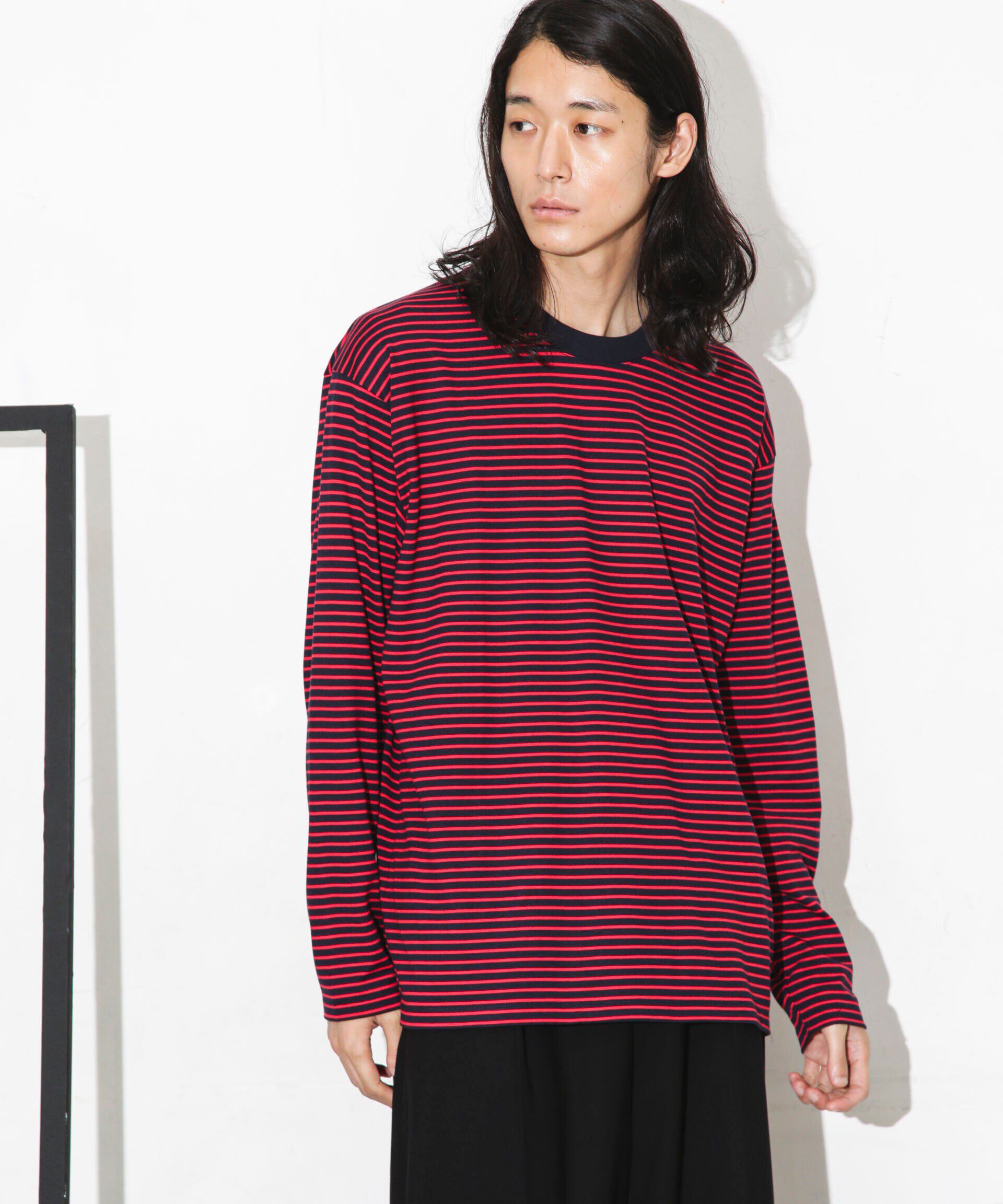 nano･universe「Anti Soaked 汗染み防止ボーダークルーネックT長袖」|Tシャツ・カットソー|