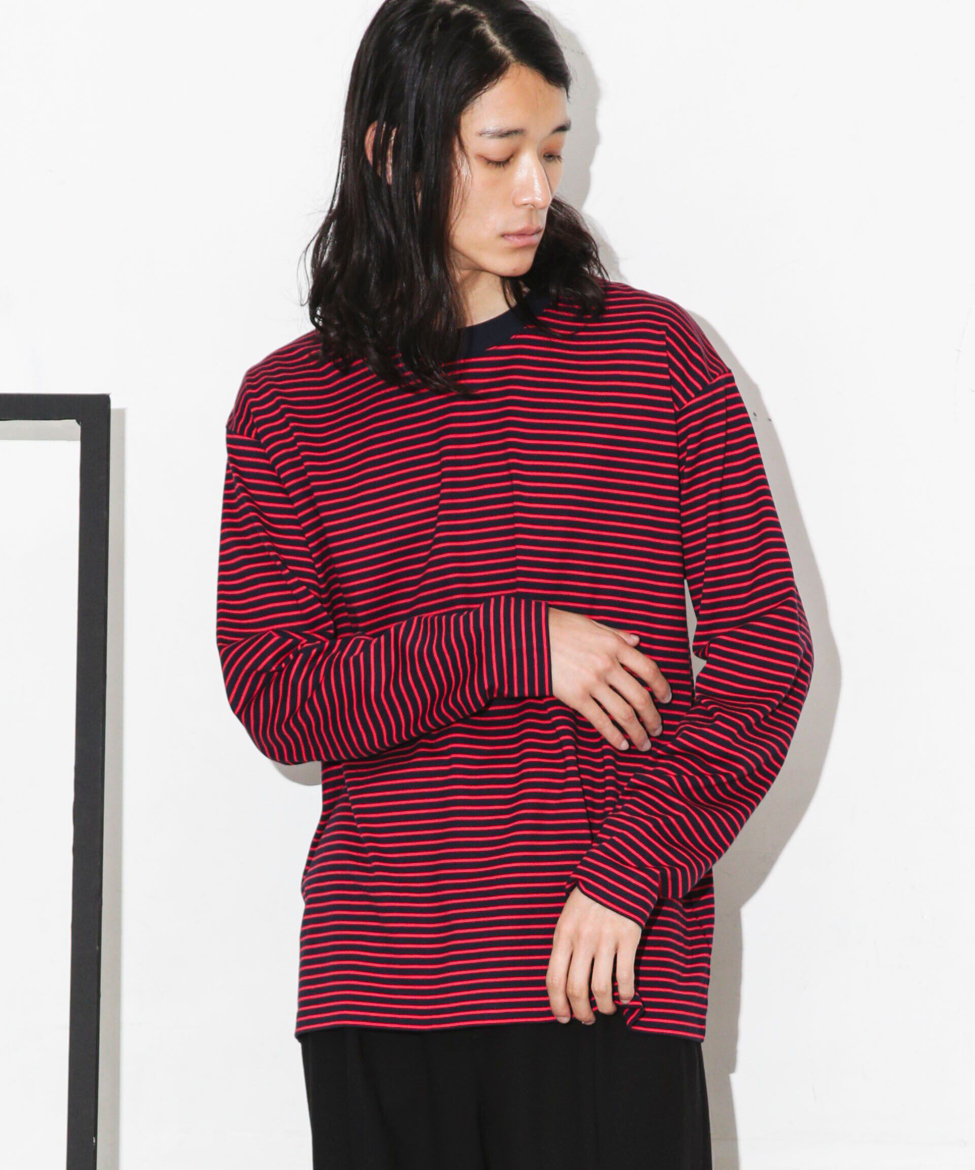 nano･universe「Anti Soaked 汗染み防止ボーダークルーネックT長袖」|Tシャツ・カットソー|