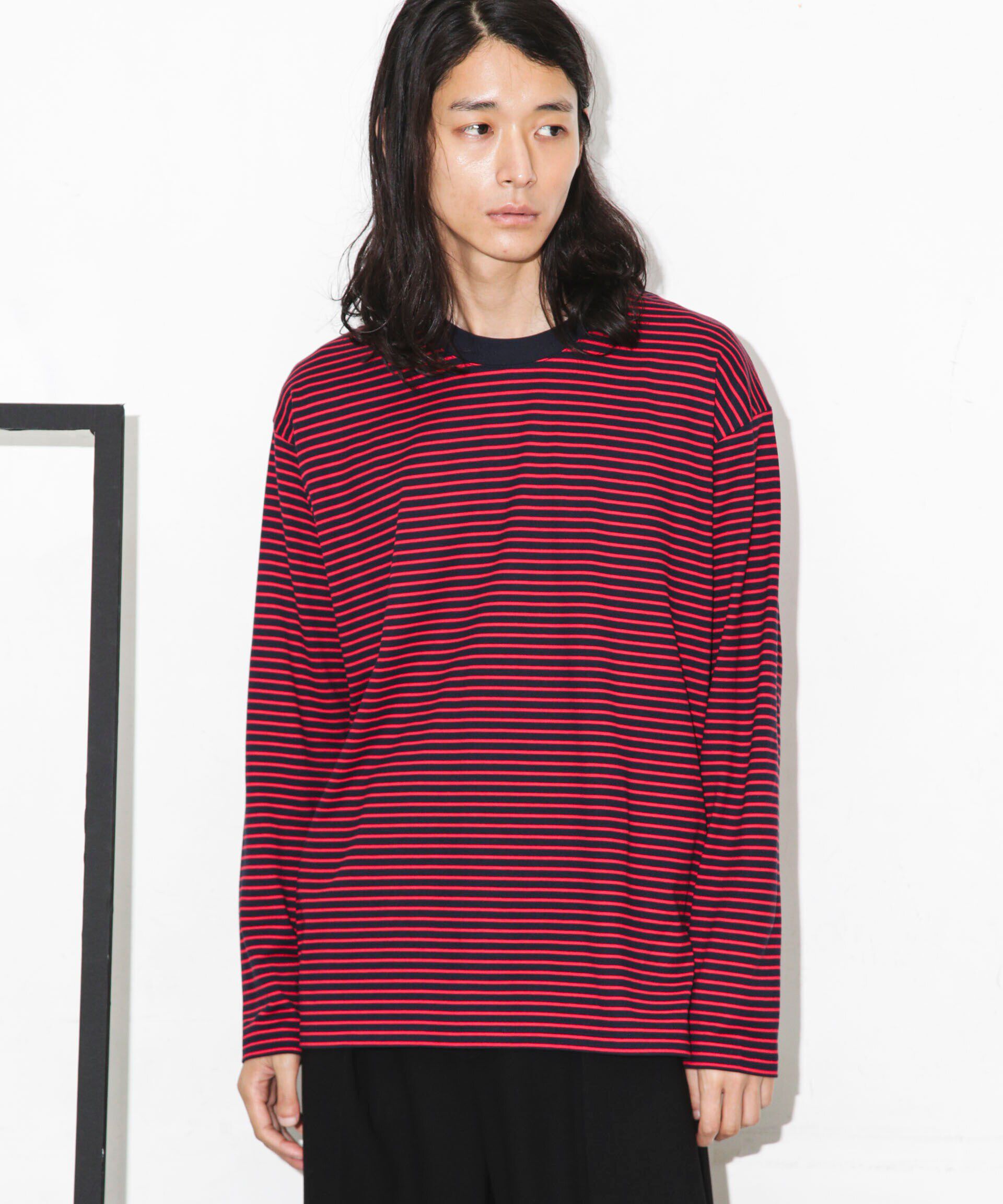 nano･universe「Anti Soaked 汗染み防止ボーダークルーネックT長袖」|Tシャツ・カットソー|