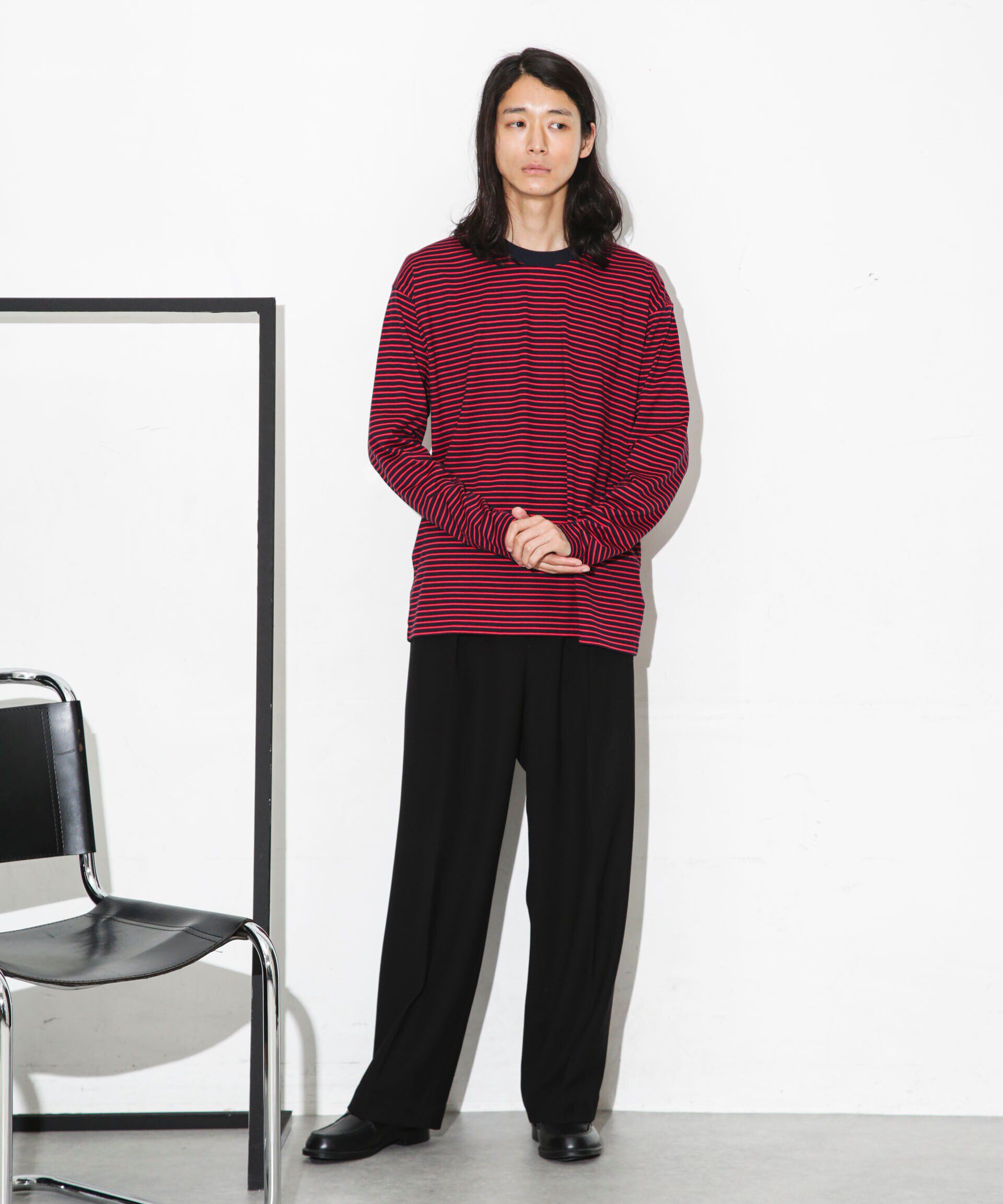 nano･universe「Anti Soaked 汗染み防止ボーダークルーネックT長袖」|Tシャツ・カットソー|