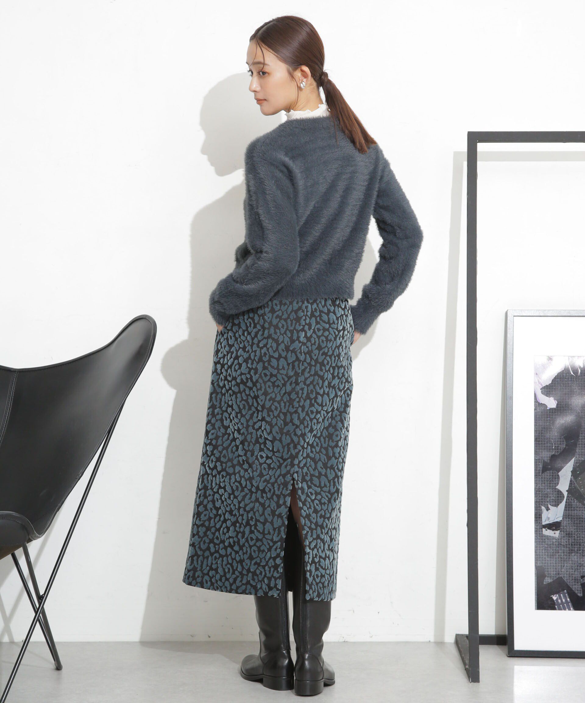 nano･universe「レオパードフロッキースカート」|スカート|