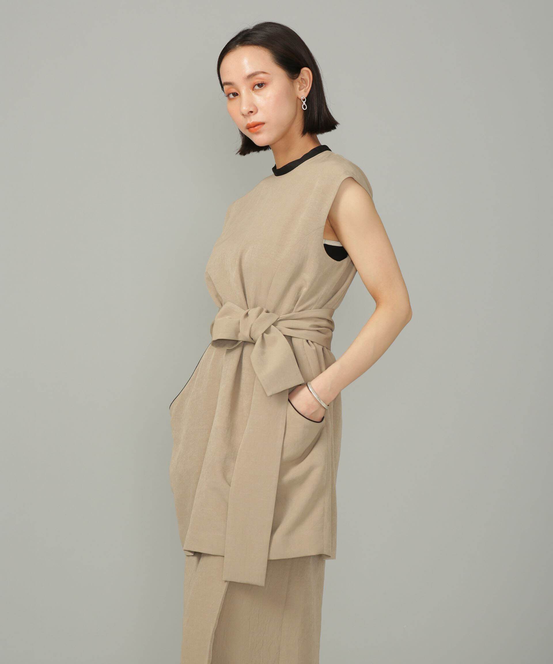 nano･universe「スラブワッシャー　配色トリミングミニワンピース」|ワンピース|