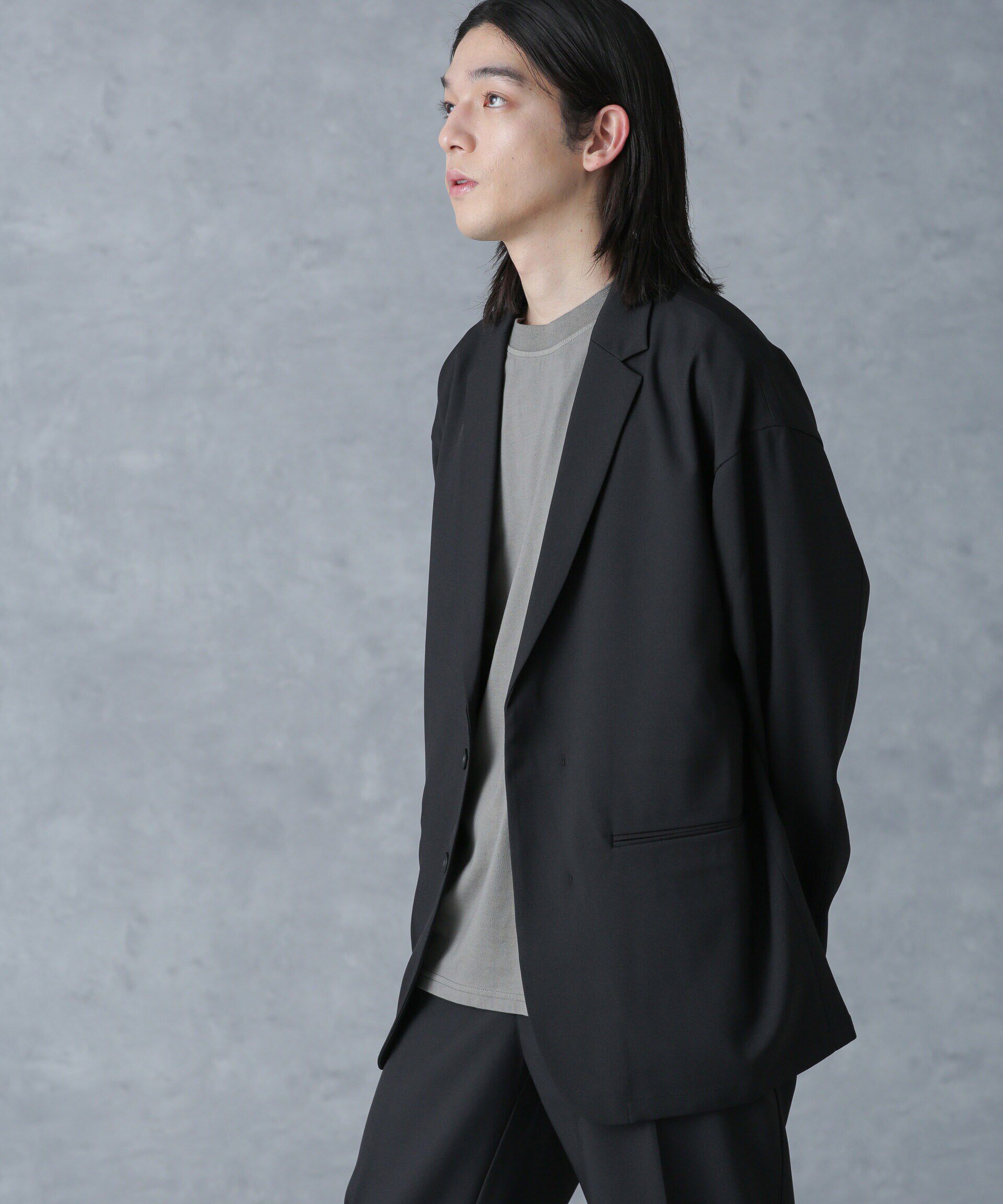 nano･universe「ストレッチツイルワイドジャケット(セットアップ可)」|テーラードジャケット|