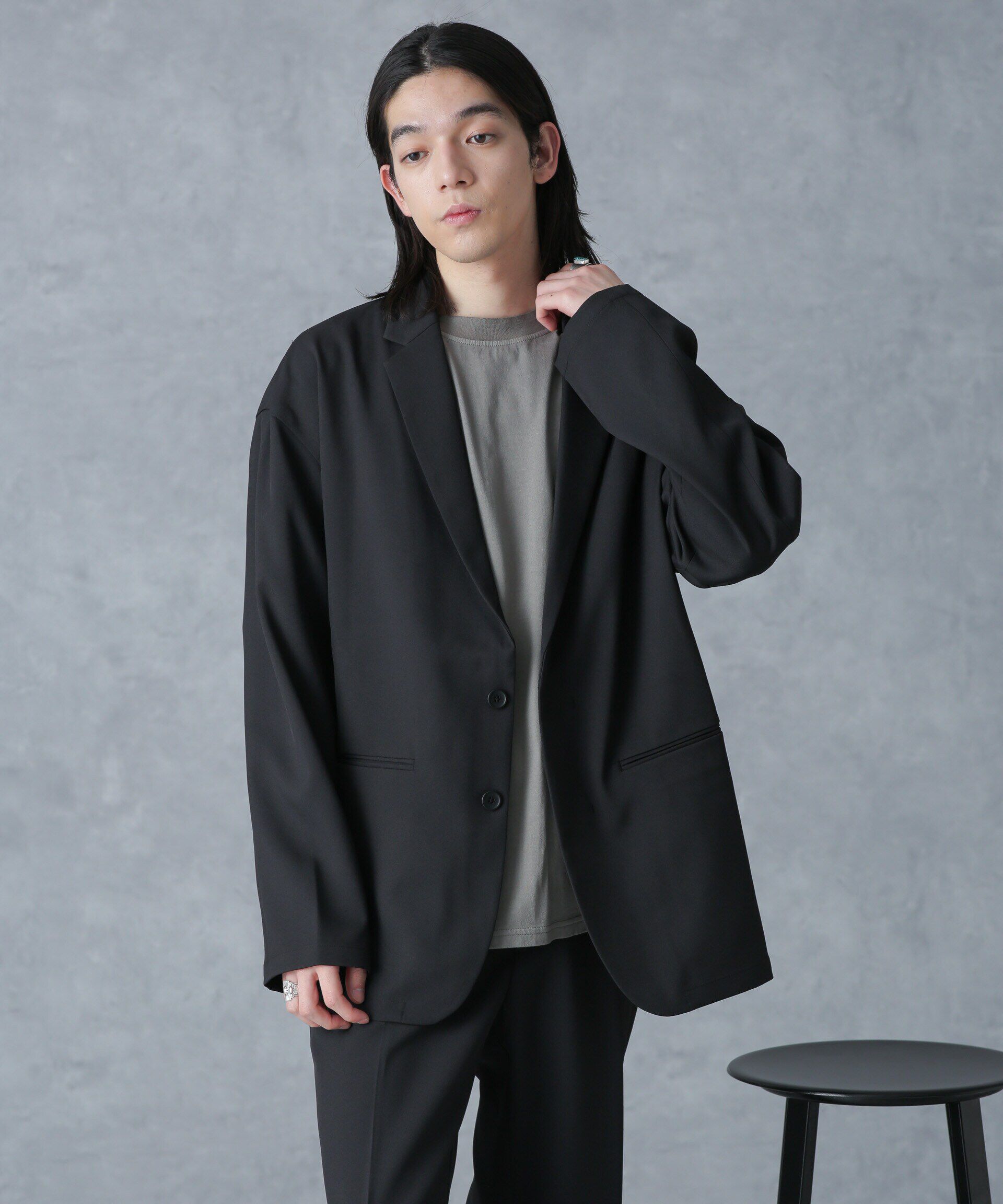nano･universe「ストレッチツイルワイドジャケット(セットアップ可)」|テーラードジャケット|