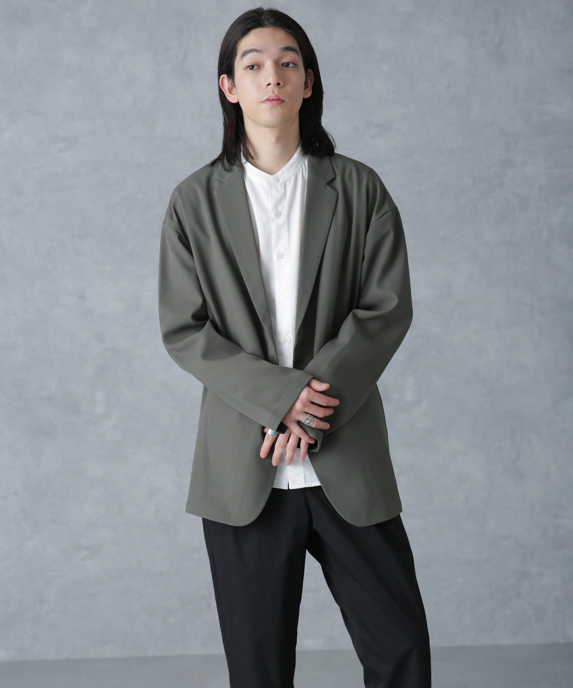 nano･universe「ストレッチツイルワイドジャケット(セットアップ可)」|テーラードジャケット|