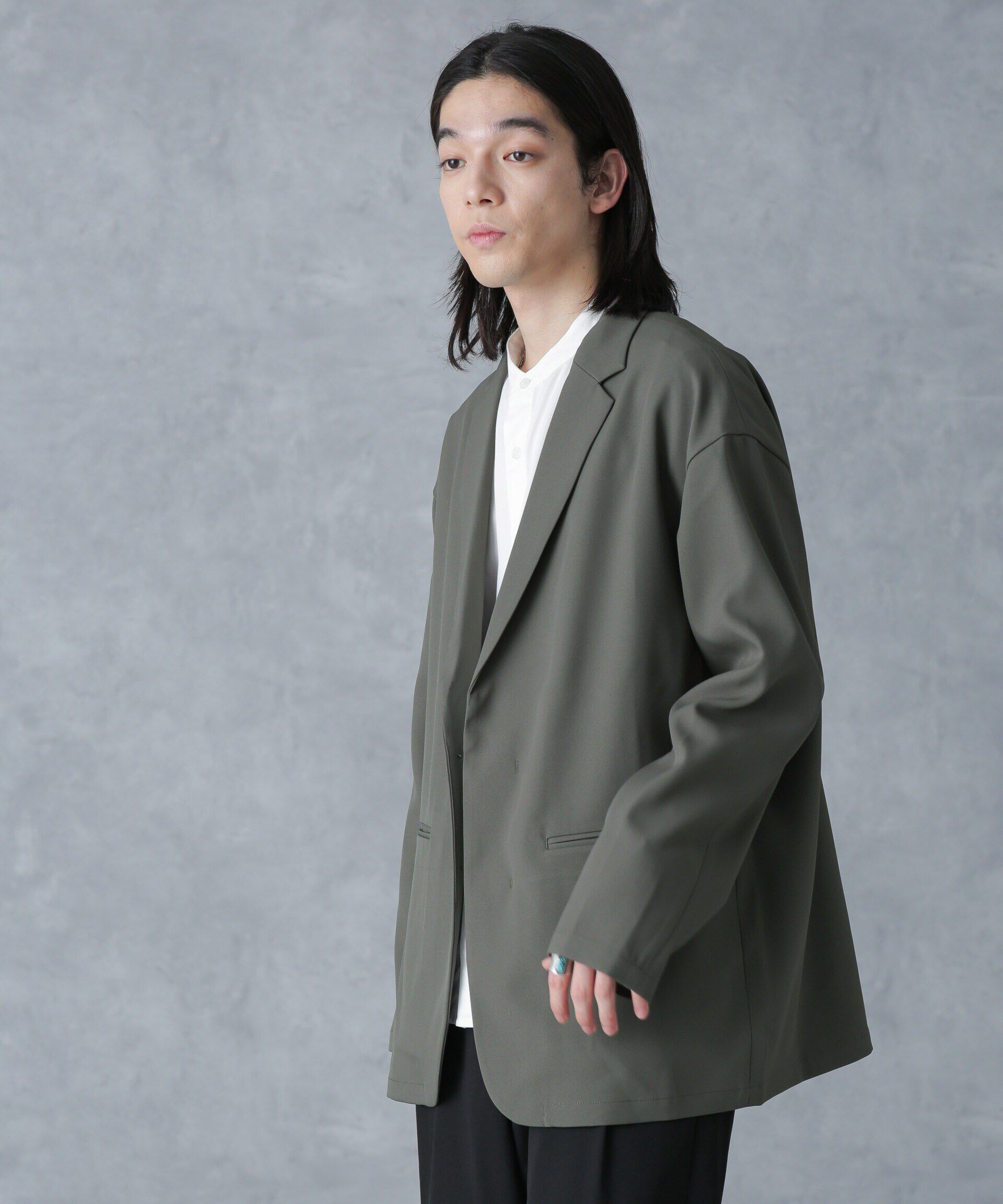 nano･universe「ストレッチツイルワイドジャケット(セットアップ可)」|テーラードジャケット|