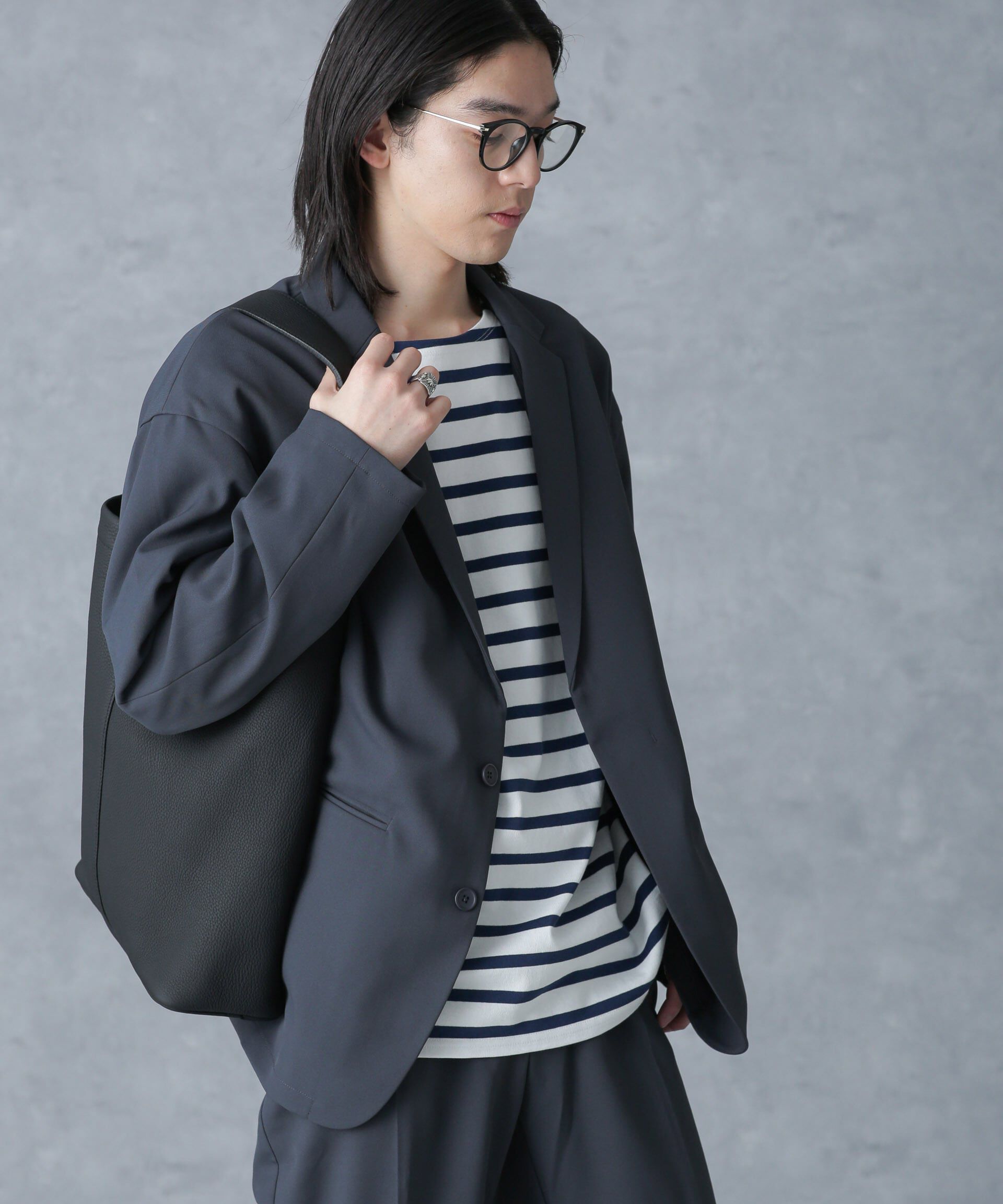 nano･universe「ストレッチツイルワイドジャケット(セットアップ可)」|テーラードジャケット|