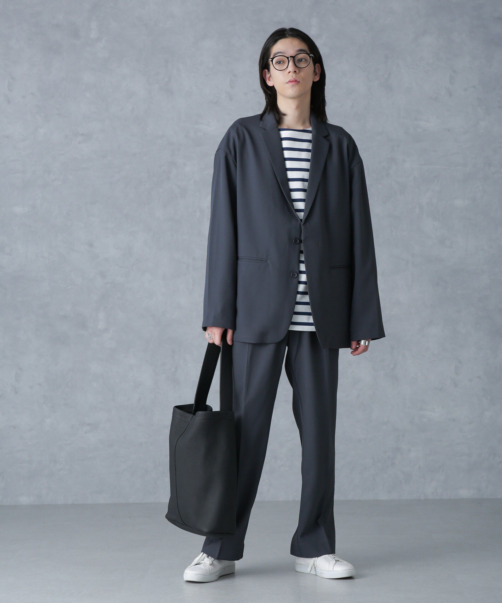 nano･universe「ストレッチツイルワイドジャケット(セットアップ可)」|テーラードジャケット|