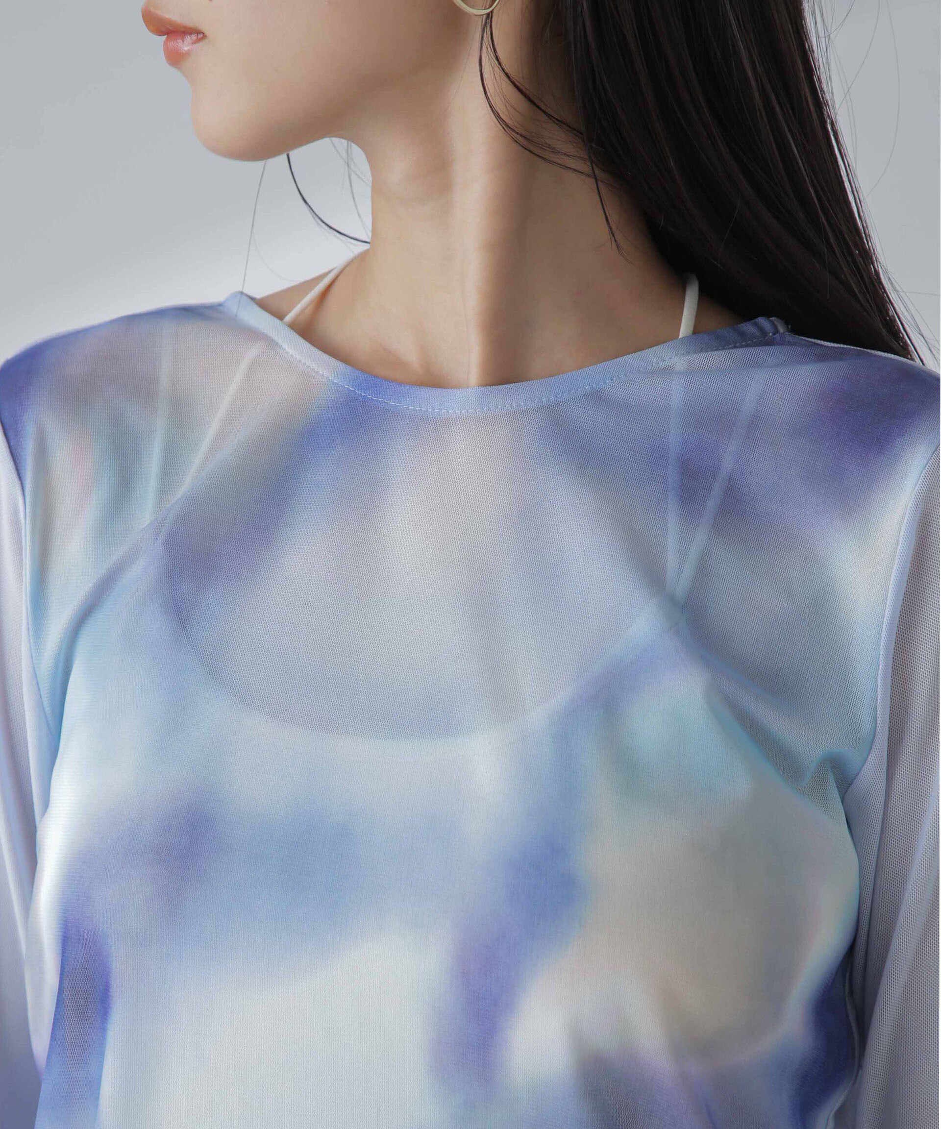 nano･universe「ストレッチチュール 前後2wayシアートップス」|シャツ・ブラウス|